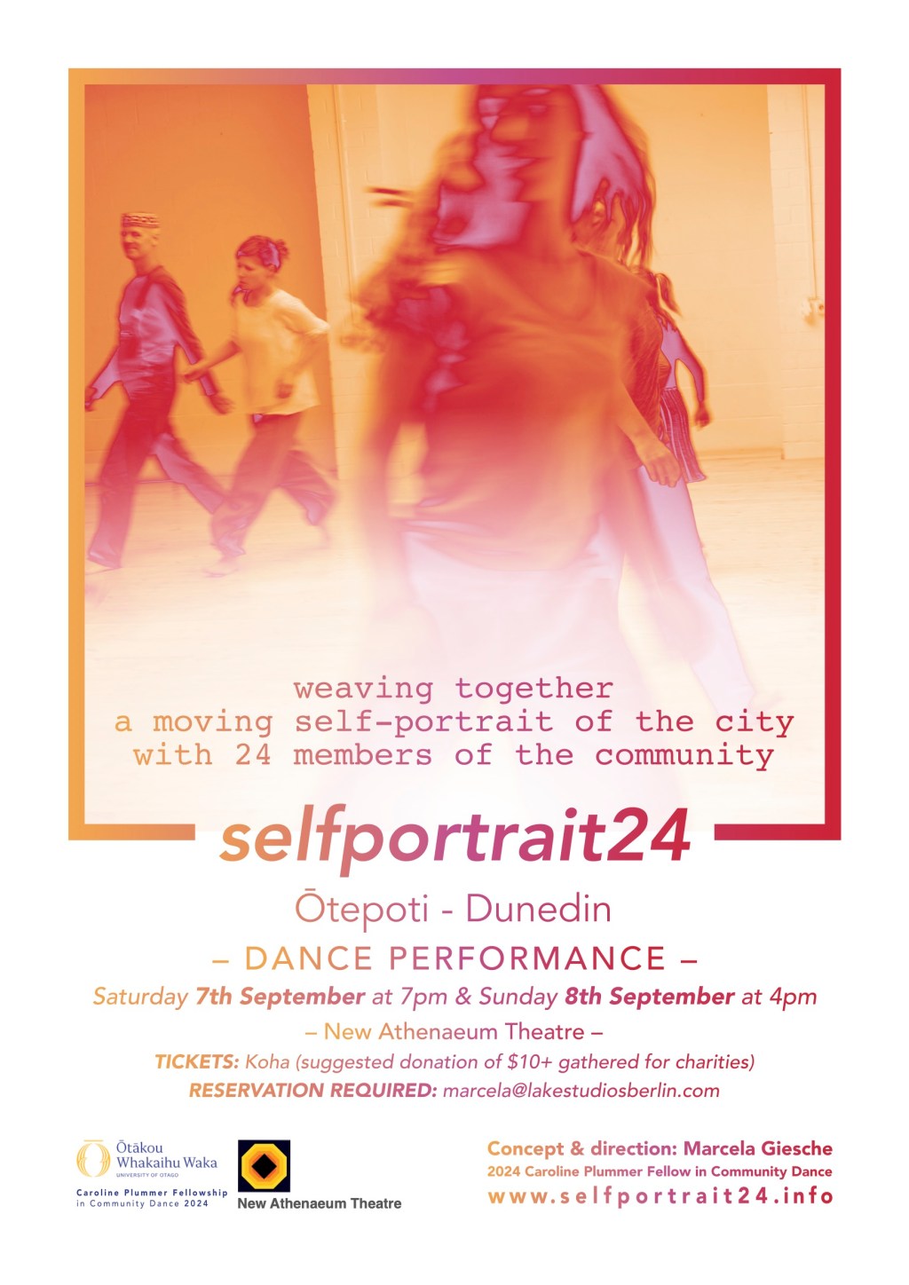 <<< Performances of „selfportrait24 : Ōtepoti– Dunedin“, 7 & 8 Sept. 2024 >>>